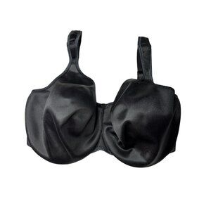 Black Full Coverage Satin Bra NWT Goddess Bras 38H